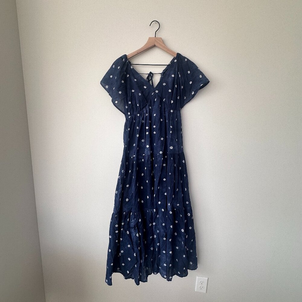 Madewell Tie-Back Flutter-Sleeve Midi Dress Size XXS NWT